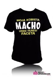 Koszulka ze śmiesznym napisem MACHO