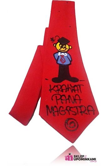 krawat z napisem dla magistra 