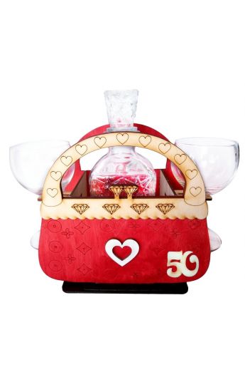 kieliszki stojak torebka na 50 Urodziny