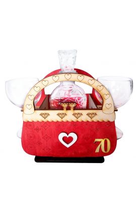 kieliszki stojak torebka prezent na 60 Urodziny