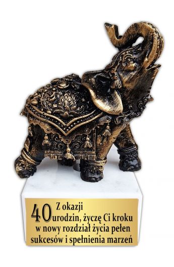 Statuetka Słoń na szczęście na dowolne urodziny